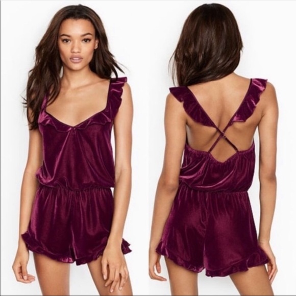 Victoria's Secret Pants - Victoria’s Secret Velvet Romper (NWT)